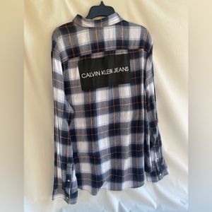 $69 Calvin Klein size XL flannel bottom down shirt long sleeves new